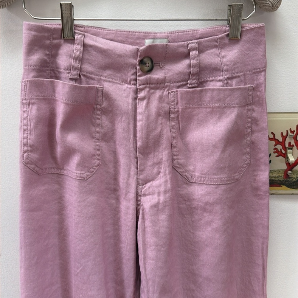 Maeve The Colette linen blend crop wide leg pants - Picture 3 of 5